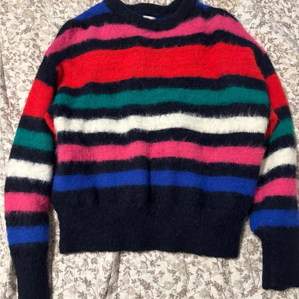 A New Day Blue and Pink Fuzzy Sweater